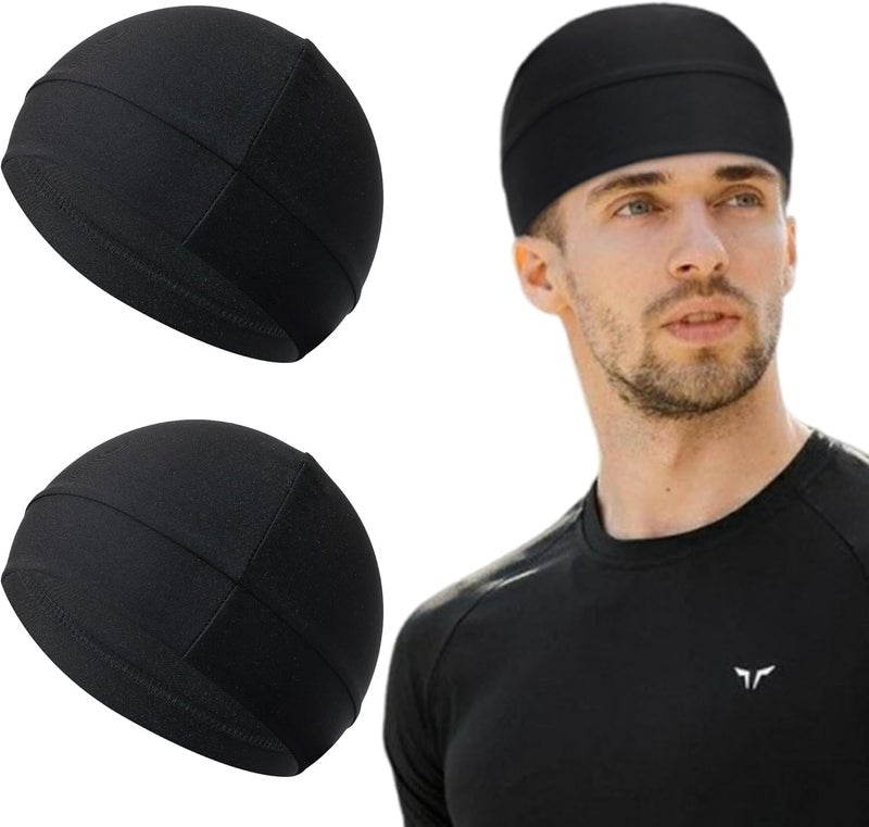 Qearl Men Cooling Skull Caps Helmet Liner Cycling Caps Sweat Wicking Running Beanie Hat for Men Women Multicolor - Image 1